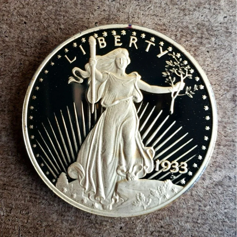 1933 DOUBLE EAGLE PROOF GOLD Clad Bronze 1oz Medal National Collectors MINT COA